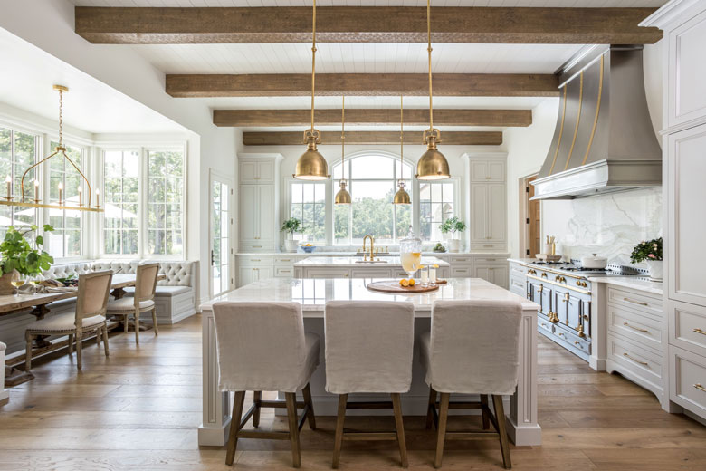 White Kitchen Showcasing Windows